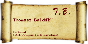 Thomasz Baldó névjegykártya